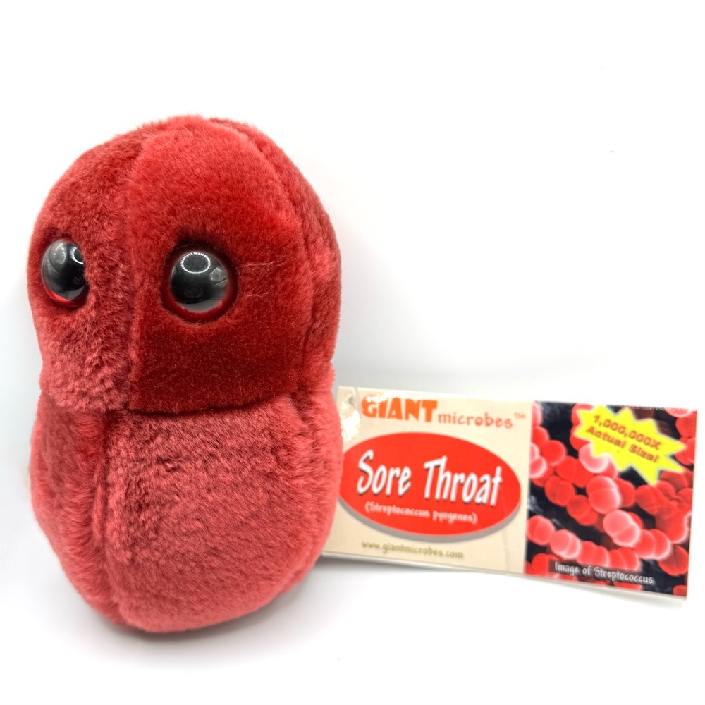 Giant Microbes Stuffed Plush - Sore Throat- NWT - Vintage 2003 - Science Toy